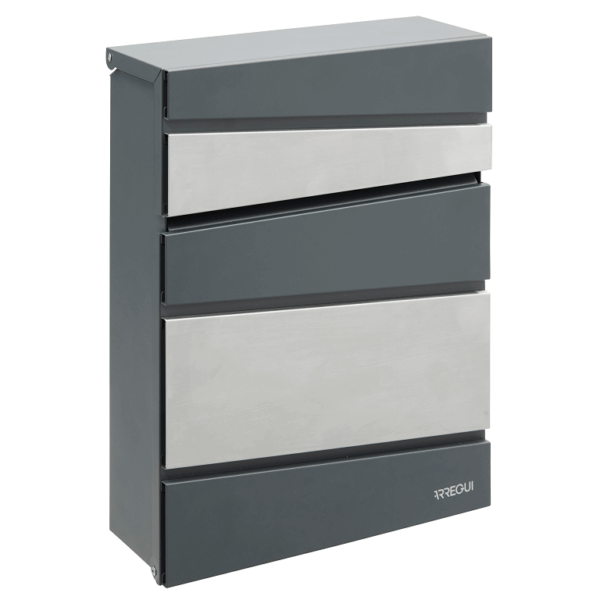 Cassetta Postale Lettere A4 con Tetto modello Flysch mm.275x105x365h Inox/Antracite  Arregui Domus
